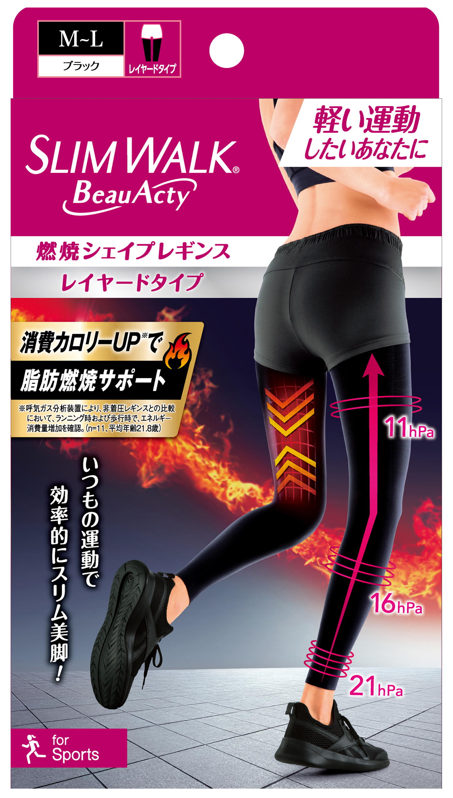 スリムウォーク Beau-Acty 燃焼シェイプレギンス S～Mサイズ(S