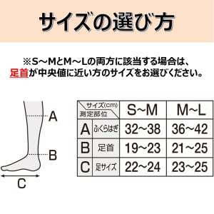 スリムウォーク 美脚ハイソックス ナチュラルfeel S～Mサイズ(S～M