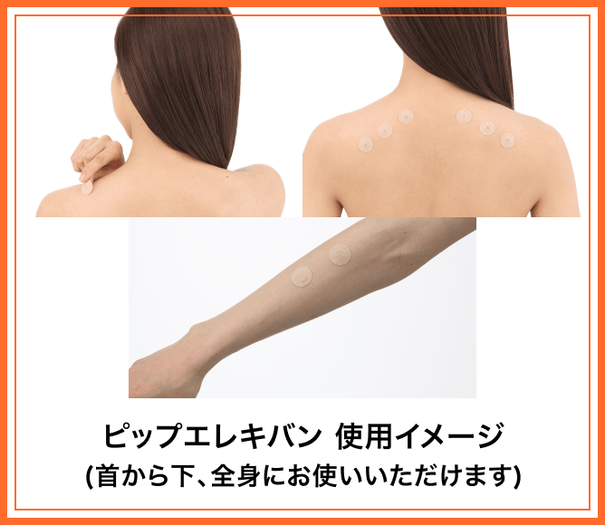 ピップエレキバン 使用イメージ(首から下、全身にお使いいただけます)
