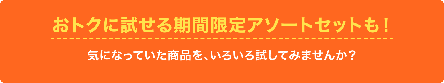 おトクに試せる期間限定アソートセットも！